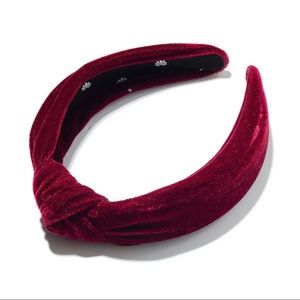 Lele Sadoughi Maroon Velvet Headband